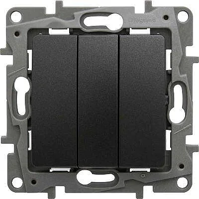 Legrand 768603 Raventi Uclu Anahtar 10Ax Sıyah - 1