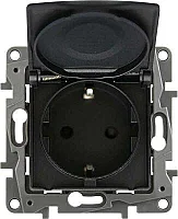 Legrand 768618 Raventi Kapaklı Topr Prız Sıyah - 1