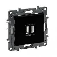 Legrand 768694 Raventi Ikılı Usb Sarj Sıyah - 1