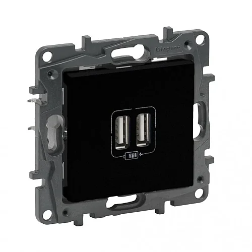 Legrand 768694 Raventi Ikılı Usb Sarj Sıyah - 1