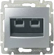 Legrand 770139 Valena Telefon Prizi Rj11 4 Kontak -2Çıkış Alüminyum - 1