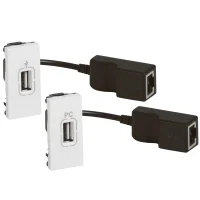 Legrand 78748 Usb Data Prizi Uzun Mesafelerde Kullanım İçin (Maks. 30M) Verici Ve Alıcı Olmak Üzere İki Adettir 1M Beyaz - 1