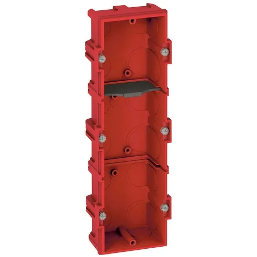 Legrand 80143 Batibox Örme Duvar İçin Buat Üçlü - 6/8 Modül - Derinlik:40Mm - 1