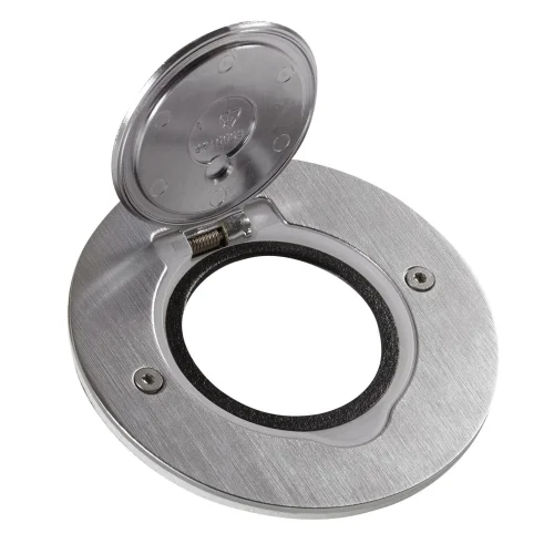 Legrand 89701 Paslanmaz Çelik Ip44 Ik08 Korumalı Donatılabilir Tekli Yuvarlak Döşeme Prizi - 1