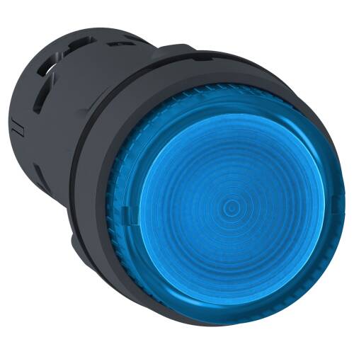 Mavi LED Işıklı Yaylı Buton 24V 1NA - 1