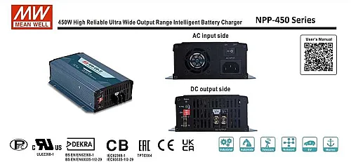 Meanwell Npp-450-24 Akü Şarj Cihazı 24V 13.5A Battery Charger - 7