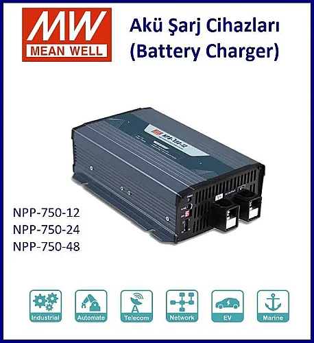 Meanwell Npp-750-12 14.4VDC 43.0A 150-500Ah Vadj(10.5-21V)&Powersup - 2