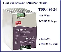 Meanwell Tdr-480-24 3 Fazlı Smps 24V 20A Güç Kaynağı 380V Trifaze Güç Kaynağı - 2