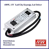 Meanwell Xlg-150-12 Metal Kasa Dış Mekan Ip67 Led Trafo 12VDC 12.5A Sabit Voltaj Şerit Led Adaptör Led Driver Dalı Dimli - 3