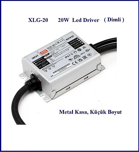 Meanwell Xlg-20-H Metal Kasa Sabit Akım Led Driver 700Ma Ip67 - 2