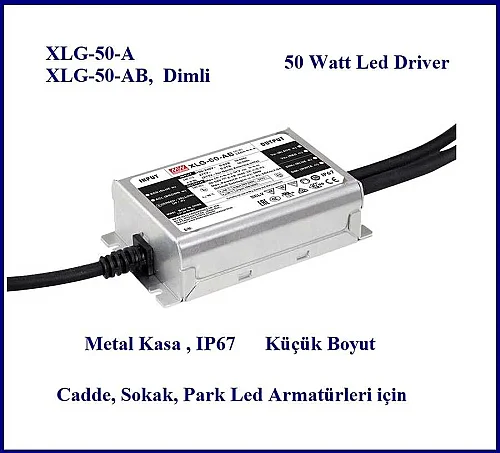 Meanwell Xlg-50-A 50W 24V 36V 54V 530Ma-2100Ma Sabit Akım Metal Kasa Led Sürücü - 2