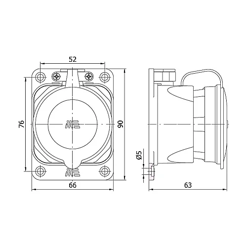 Mete Enerji 401032 3X25A Duvar Priz - 2