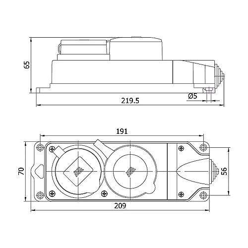 Mete Enerji 401050 3X25A 1Adet 1X16A 2'li Grup Priz - 2