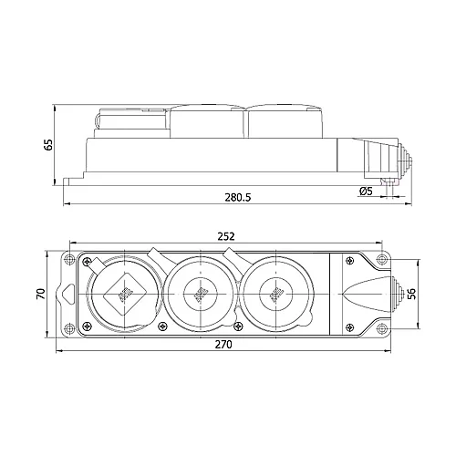 Mete Enerji 401051 3X25A 2Adet 1X16A 1Adet 3'lü Grup Priz - 2