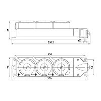 Mete Enerji 401052 3X25A 3'lü Grup Priz - 2