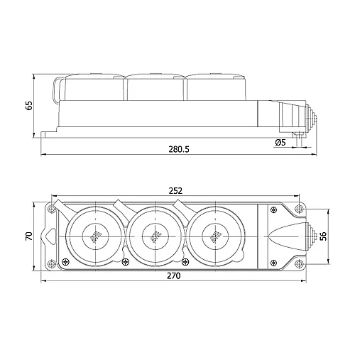 Mete Enerji 401052 3X25A 3'lü Grup Priz - 2
