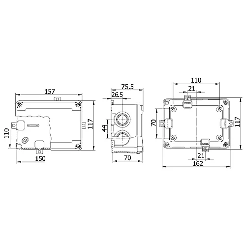 Mete Enerji 40201505 110X150X70 Termoplastik Buat Gri - 2