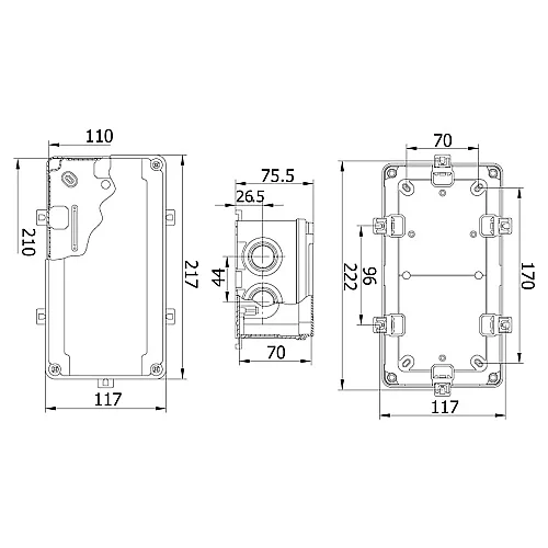 Mete Enerji 40202005 110X210X70 Termoplastik Buat Gri - 2