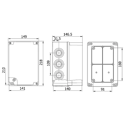 Mete Enerji 40204205 140X210X140 Termoplastik Buat Derin Kapaklı Gri - 2