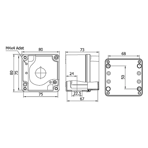 Mete Enerji 402600 80X80X73 Alüminyum Buton Kutusu 1 Li - 2