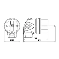 Mete Enerji 404003 1X16A Eğik Fiş - 2
