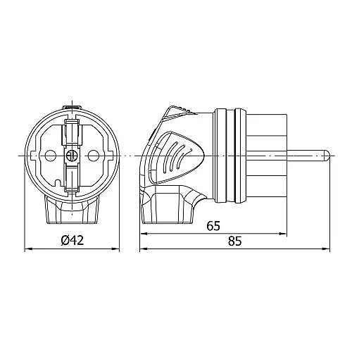 Mete Enerji 404003 1X16A Eğik Fiş - 2