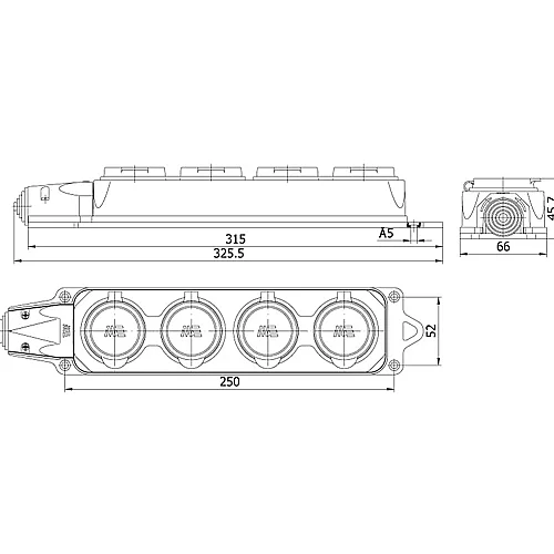 Mete Enerji 404007 1X16A 4'lü Grup Priz - 2