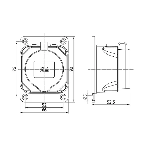 Mete Enerji 404012 1X16A Duvar Priz - 2