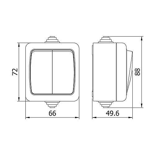 Mete Enerji 40500205 Nemli Yer Komutatör Anahtar Gri - 2
