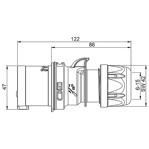 Mete Enerji 406101V 3X16A Düz Fiş Ip44 Vidalı - 2
