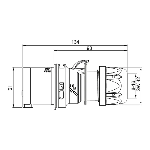 Mete Enerji 406105V 5X16A Düz Fiş Ip44 Vidalı - 2