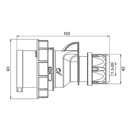 Mete Enerji 406110V 4X32A Düz Fiş Ip67 Vidalı - 2