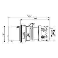 Mete Enerji 406111 5X32A Düz Fiş Ip44 - 2