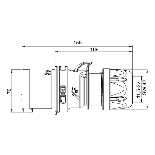 Mete Enerji 406111 5X32A Düz Fiş Ip44 - 2