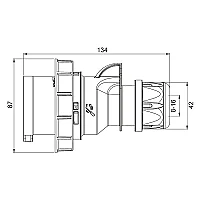 Mete Enerji 406150V 5X16A Düz Fiş Ip67 Faz Dönüştürücü Vidalı - 2