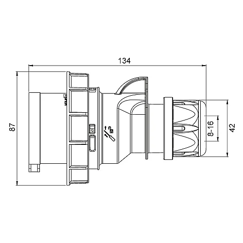 Mete Enerji 406150V 5X16A Düz Fiş Ip67 Faz Dönüştürücü Vidalı - 2