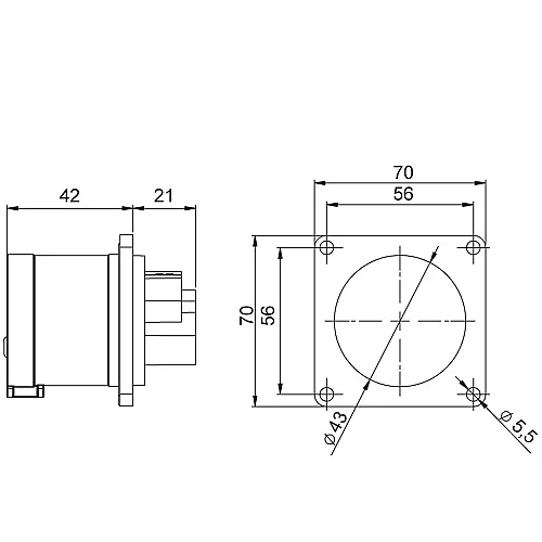 Mete Enerji 406201 3X16A Makine Fiş Ip44 Flanşlı - 2