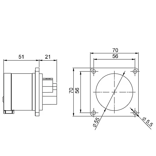 Mete Enerji 406217V 4X32A Makine Fiş Düz Ip44 Vidalı - 2