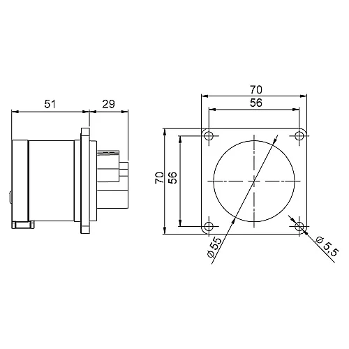 Mete Enerji 406221 5X32A Makine Fiş Düz Ip44 - 2