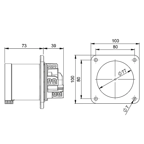 Mete Enerji 406229 4X63A Makine Fiş Düz Ip44 - 2