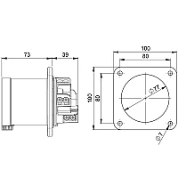 Mete Enerji 406233 5X63A Makine Fiş Düz Ip44 - 2