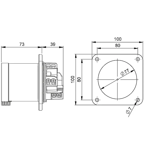 Mete Enerji 406233 5X63A Makine Fiş Düz Ip44 - 2