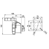 Mete Enerji 406524V 5X32A Makine Priz Düz Ip67 Vidalı - 2
