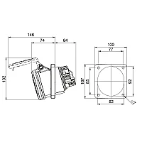 Mete Enerji 406529 4X63A Makine Priz Eğik Ip44 - 2