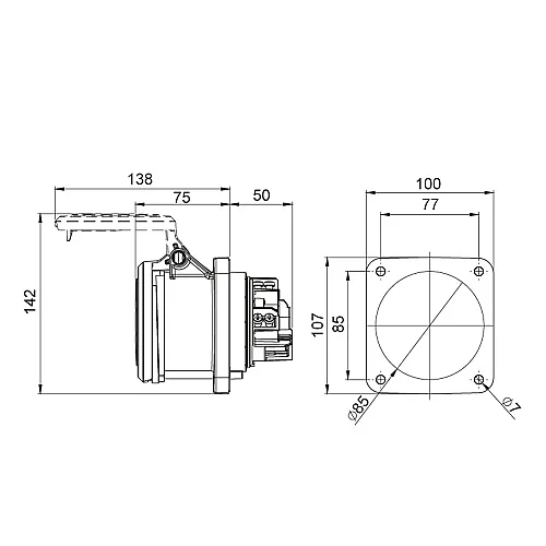 Mete Enerji 406530 4X63A Makine Priz Düz Ip44 - 2