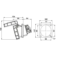 Mete Enerji 406531 4X63A Makine Priz Eğik Ip67 - 2