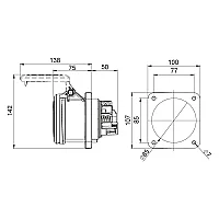 Mete Enerji 406534 5X63A Makine Priz Düz Ip44 - 2
