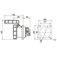 Mete Enerji 406536 5X63A Makine Priz Düz Ip67 - 2