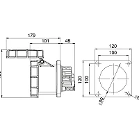 Mete Enerji 406538 4X125A Makine Priz Düz Ip67 - 2