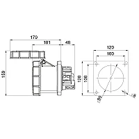 Mete Enerji 406540 5X125A Makine Priz Düz Ip67 - 2